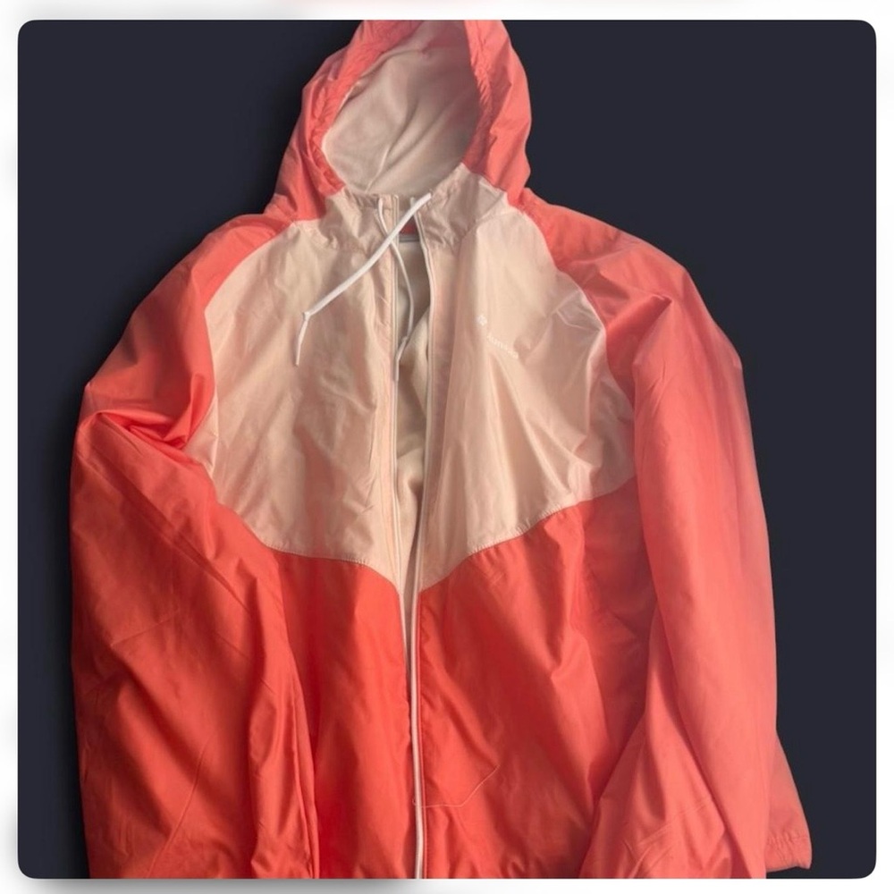 Columbia Coral and Cream Hooded Jacket - Size L